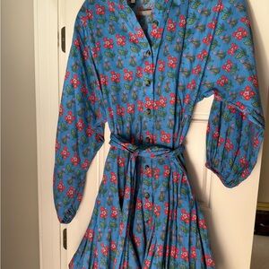 Rhode mini dress with belt sash! Long sleeve size M